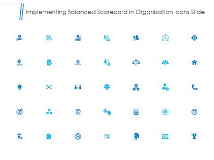 Implementing balanced scorecard in organization icons slide ppt slides