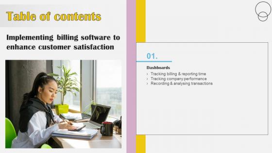 Implementing Billing Software To Enhance Customer Satisfaction Table Of Contents