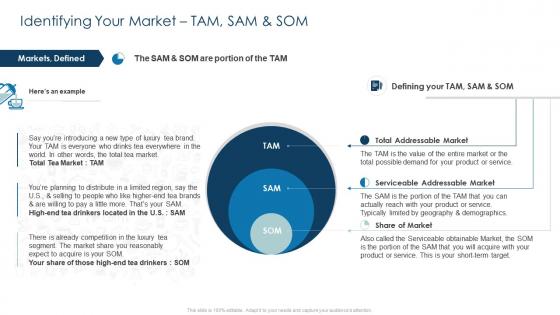 Implementing customer strategy for your organization identifying your market tam sam and som