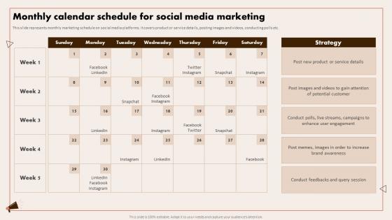 Implementing Digital Marketing Monthly Calendar Schedule For Social Media Marketing