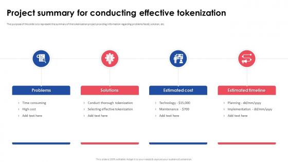 Implementing Effective Tokenization Project Summary For Conducting Effective Tokenization