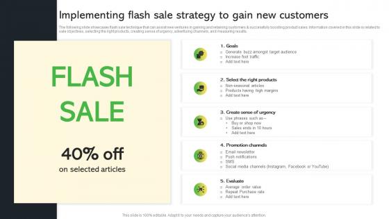 Implementing Flash Sale Strategy To Gain New Creative Startup Marketing Ideas To Drive Strategy SS V