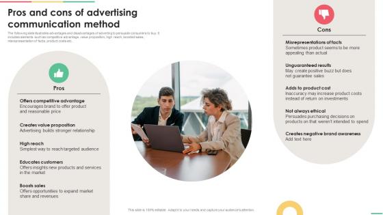 Implementing Integrated Pros And Cons Of Advertising Communication Method MKT SS V
