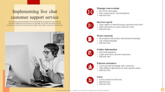 Implementing Live Chat Customer Strategic Approach To Optimize Customer Support Services