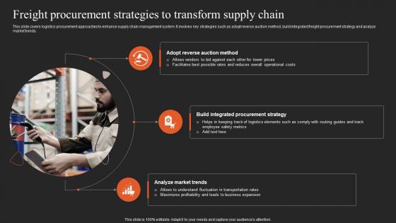 Implementing Logistics Strategy Freight Procurement Strategies To Transform Supply Chain