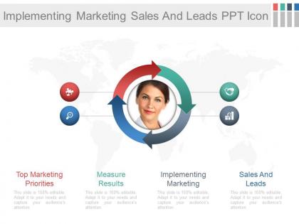 Implementing marketing sales and leads ppt icon
