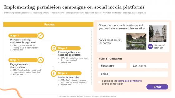Implementing Permission Campaigns On Social Media Platforms Definitive Guide To Marketing Strategy Mkt Ss