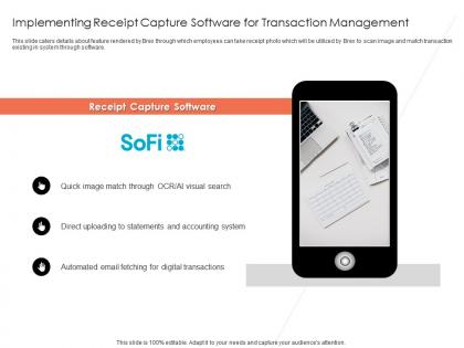 Implementing receipt capture software for brex investor funding elevator ppt graphics design
