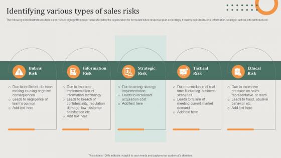 Implementing Sales Risk Management Process Identifying Various Types Of Sales Risks