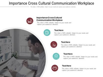 Importance cross cultural communication workplace ppt powerpoint presentation summary examples cpb