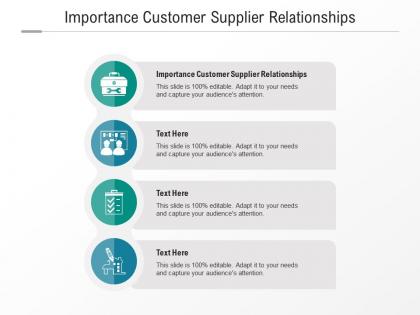 Importance customer supplier relationships ppt powerpoint presentation pictures guide cpb