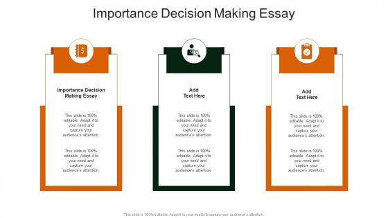 Importance Decision Making Essay In Powerpoint And Google Slides Cpb