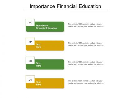Importance financial education ppt powerpoint presentation ideas objects cpb