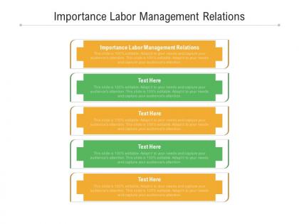 Importance labor management relations ppt powerpoint presentation icon topics cpb