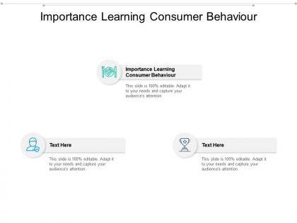 Importance learning consumer behaviour ppt powerpoint presentation inspiration cpb