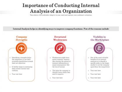 Importance of conducting internal analysis of an organization