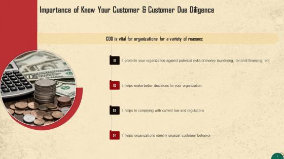 Importance Of Customer Due Diligence In AML Training Ppt