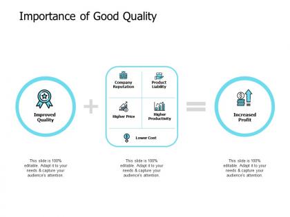 Importance of good quality company reputation product liability ppt powerpoint presentation show