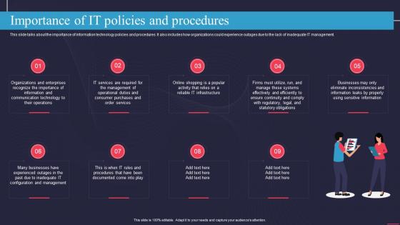 Importance Of It Policies And Procedures Information Technology Policy