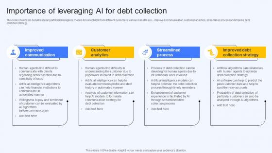 Importance Of Leveraging Ai For Debt Collection Ai Finance Use Cases AI SS V