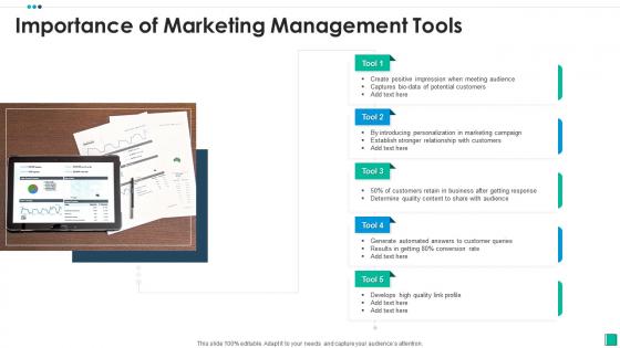 Importance of marketing management tools