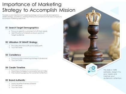 Importance of marketing strategy to accomplish mission
