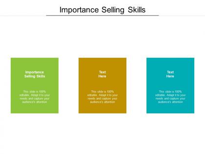 Importance selling skills ppt powerpoint presentation design templates cpb
