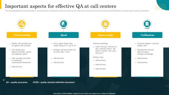 Important Aspects For Effective QA At Call Centers Best Practices For Effective Call Center