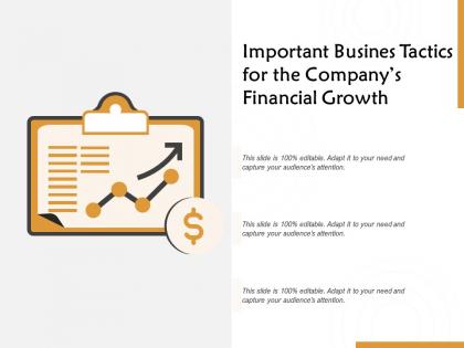 Important busines tactics for the companys financial growth