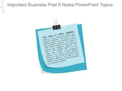 Important business post it notes powerpoint topics