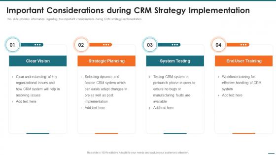 Important Considerations During Crm Strategy Implementation Crm Digital Transformation Toolkit