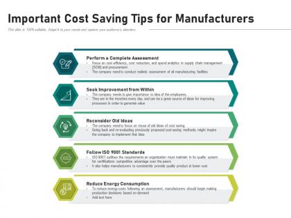 Important cost saving tips for manufacturers