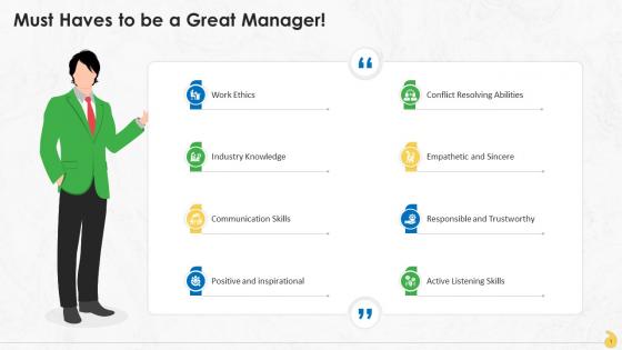 Important Values For Great Managers Training Ppt