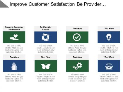 Improve customer satisfaction be provider choice improve public confidence