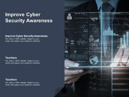 Improve cyber security awareness ppt powerpoint presentation infographic template cpb