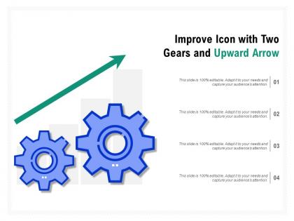 Improve icon with two gears and upward arrow
