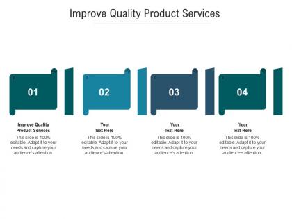 Improve quality product services ppt powerpoint presentation pictures display cpb
