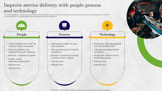 Improve Service Delivery With People Process And Technology Bpo Performance Improvement Action Plan