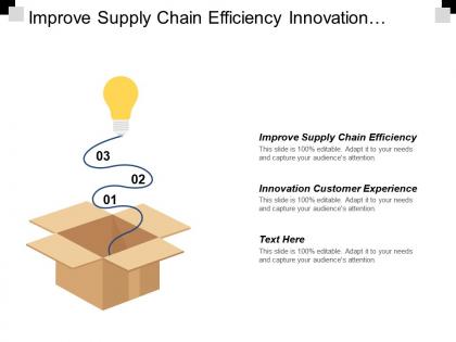 Improve supply chain efficiency innovation customer experience sales revenue