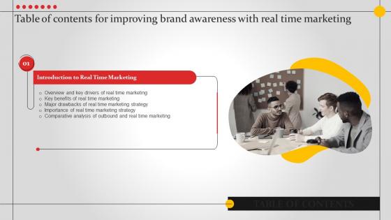 Improving Brand Awareness With Real Time Marketing Table Of Contents MKT SS V