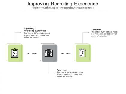 Improving recruiting experience ppt powerpoint presentation portfolio slideshow cpb