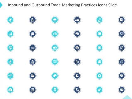 Inbound and outbound trade marketing practices icons slide ppt formats