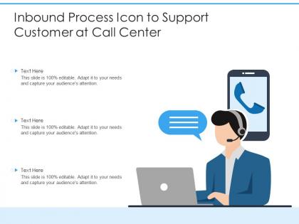 Inbound process icon to support customer at call center