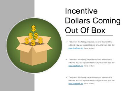 Incentive dollars coming out of box