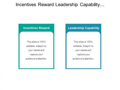 Incentives reward leadership capability standardized process data structure control