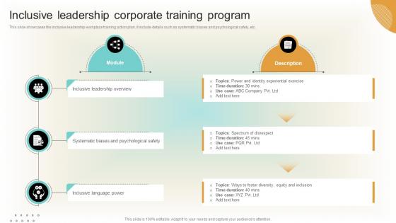 Inclusive Leadership Corporate Training Program