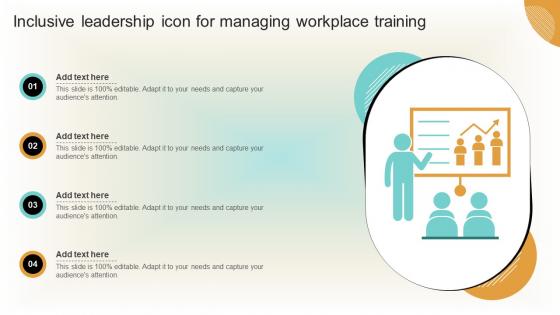 Inclusive Leadership Icon For Managing Workplace Training