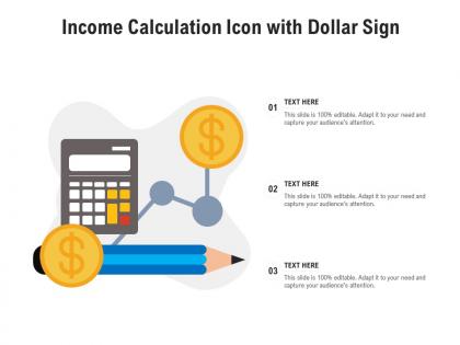 Income calculation icon with dollar sign