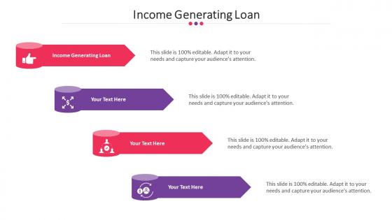Income Generating Loan Ppt Powerpoint Presentation Outline Background Designs Cpb