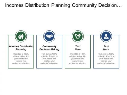 Incomes distribution planning community decision making restricted system